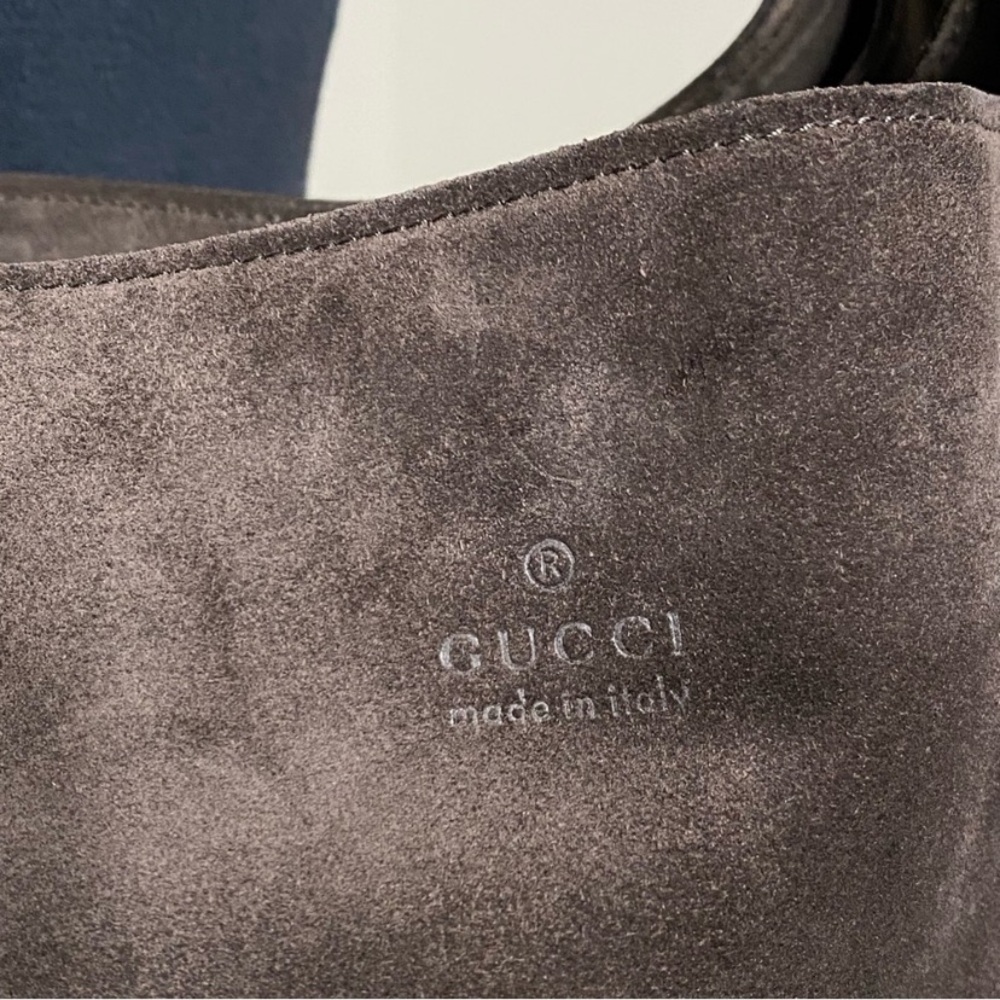 vtg Gucci Brushed Suede Leather Hobo - Picture 5 of 16